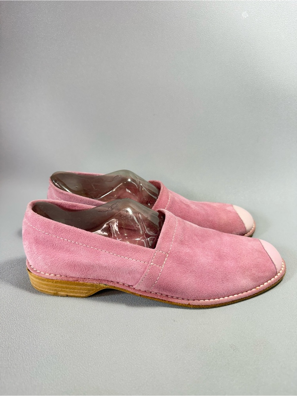 Donald J. Pliner Pink Suede Leather Cap-Toe Slip-On Loafers